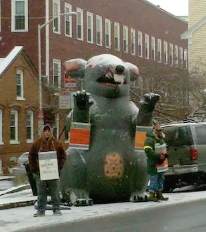 From Billy Penn: Scabby the union rat  could go away, thanks to Philly case